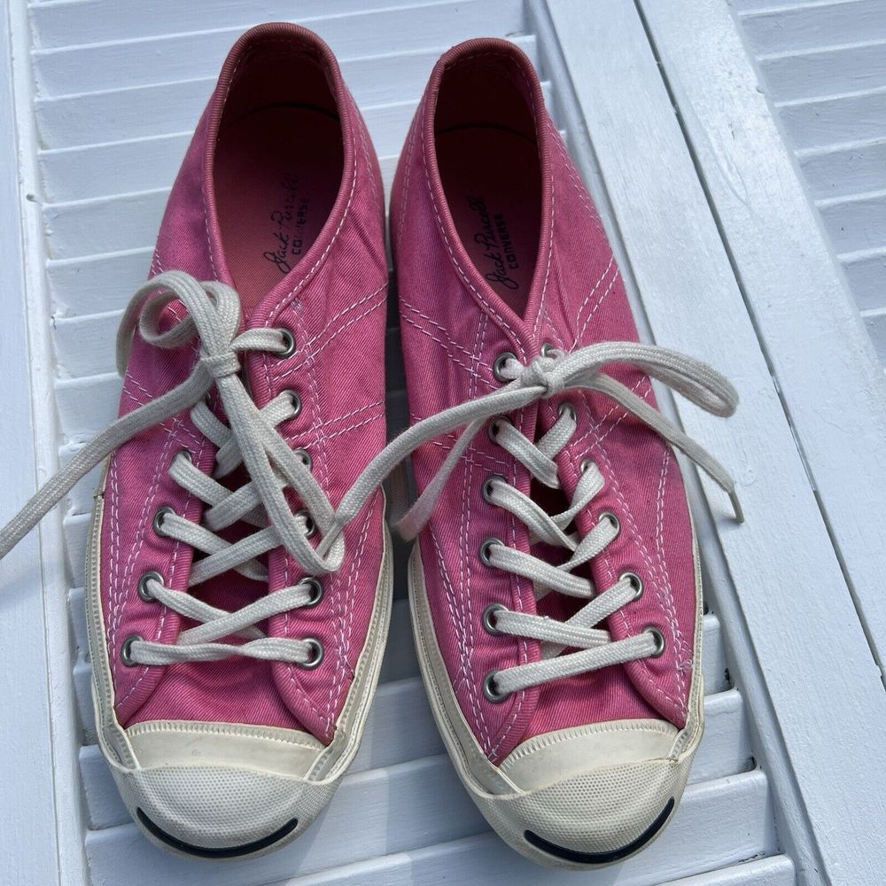Vtg Women's Pink Converse Jack Purcell Sz 7‎ Preppy